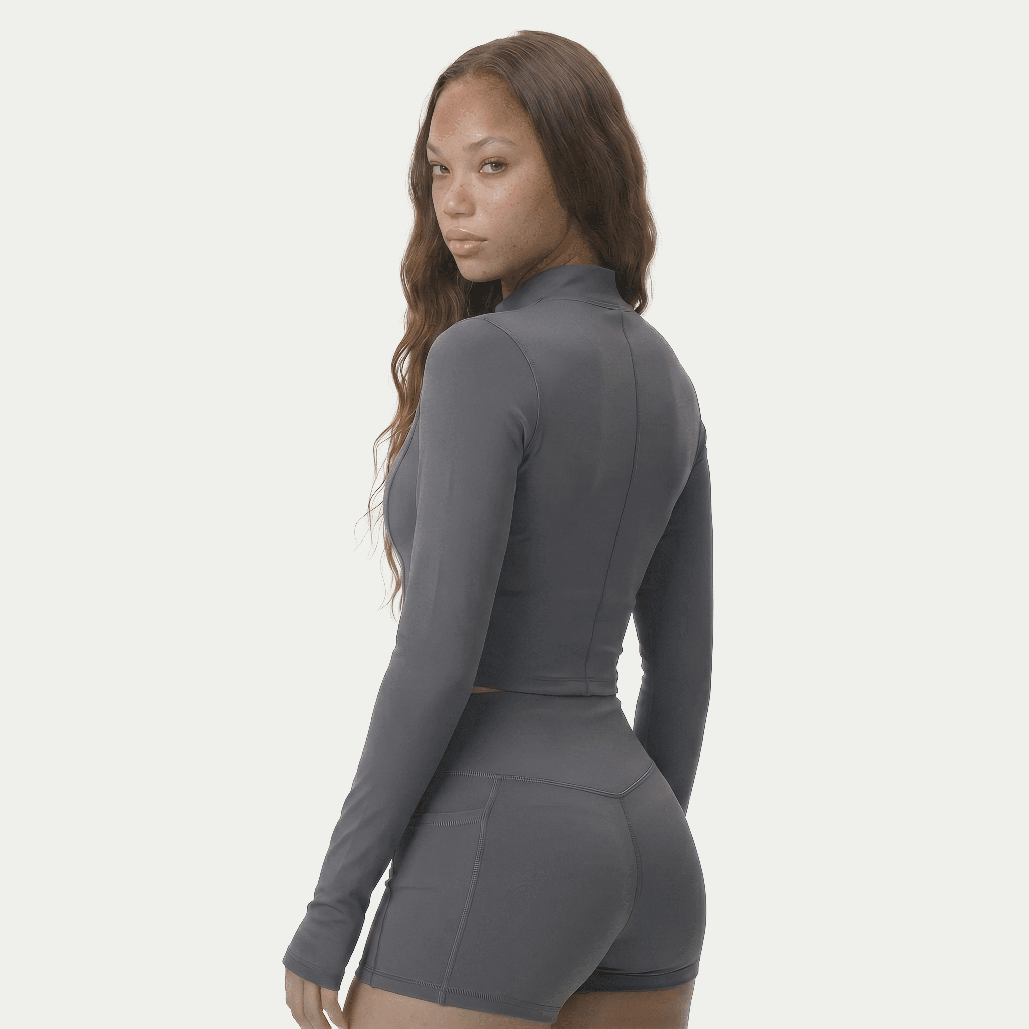 Nairre Women's Jacket & Shorts Set Gray - Nairre