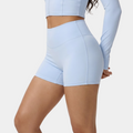 NAIRRE high-waisted women's shorts light blue