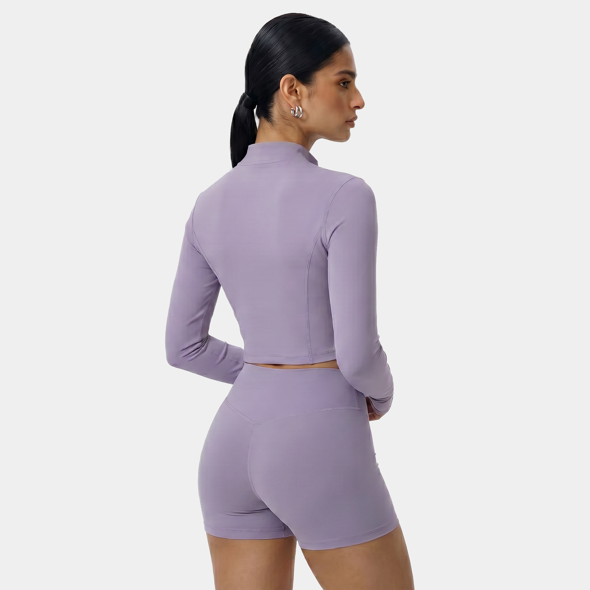 Women's pruple long sleeve sports outfit