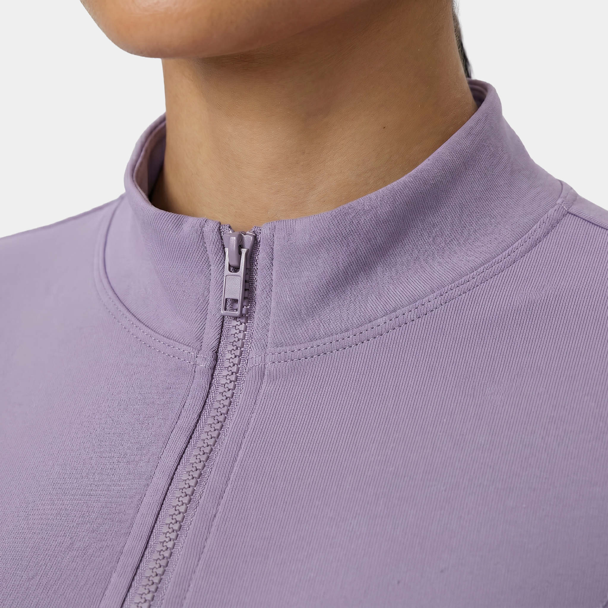 Cropped zip-up athletic jacket purple