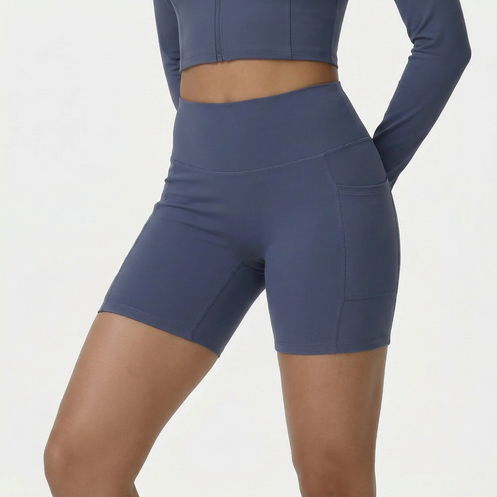 NAIRRE WOMENS JACKET & SHORTS SET BLUE