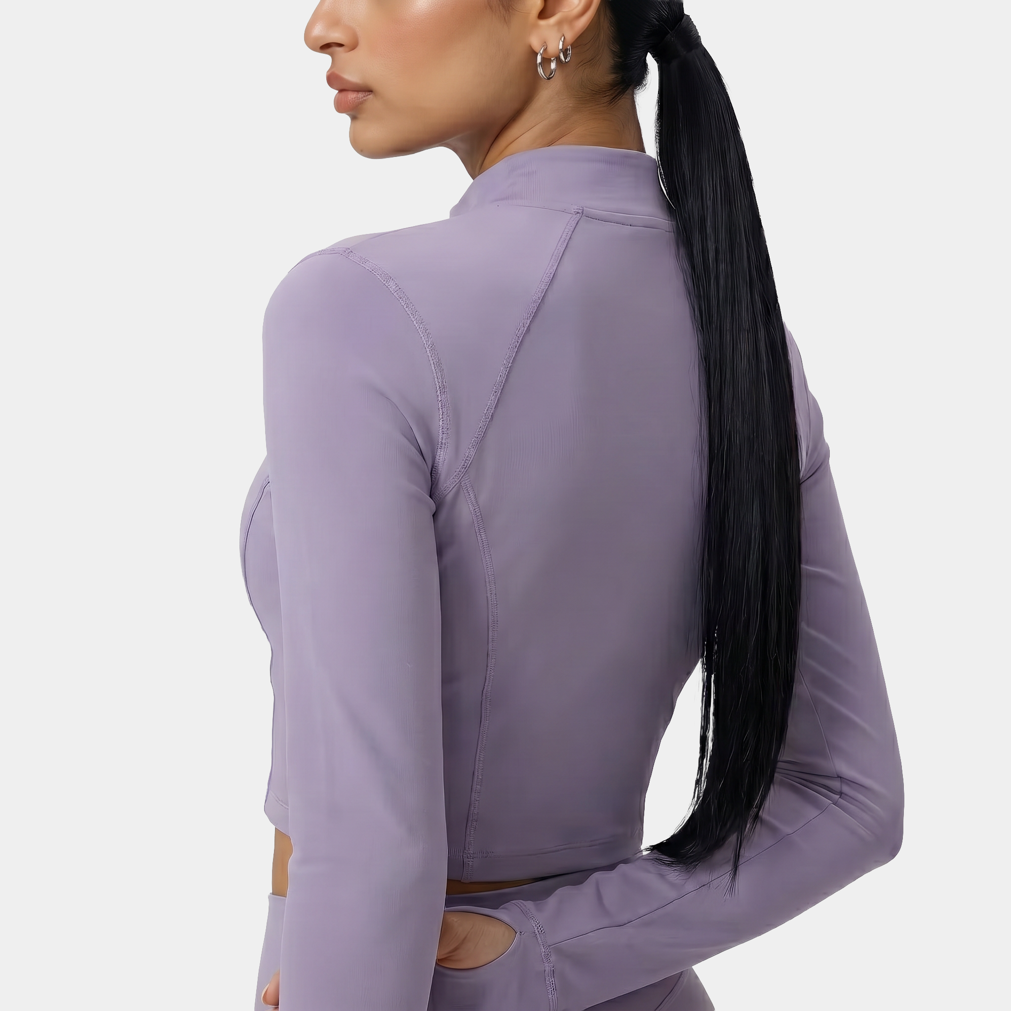 Women's cropped workout jacket purple