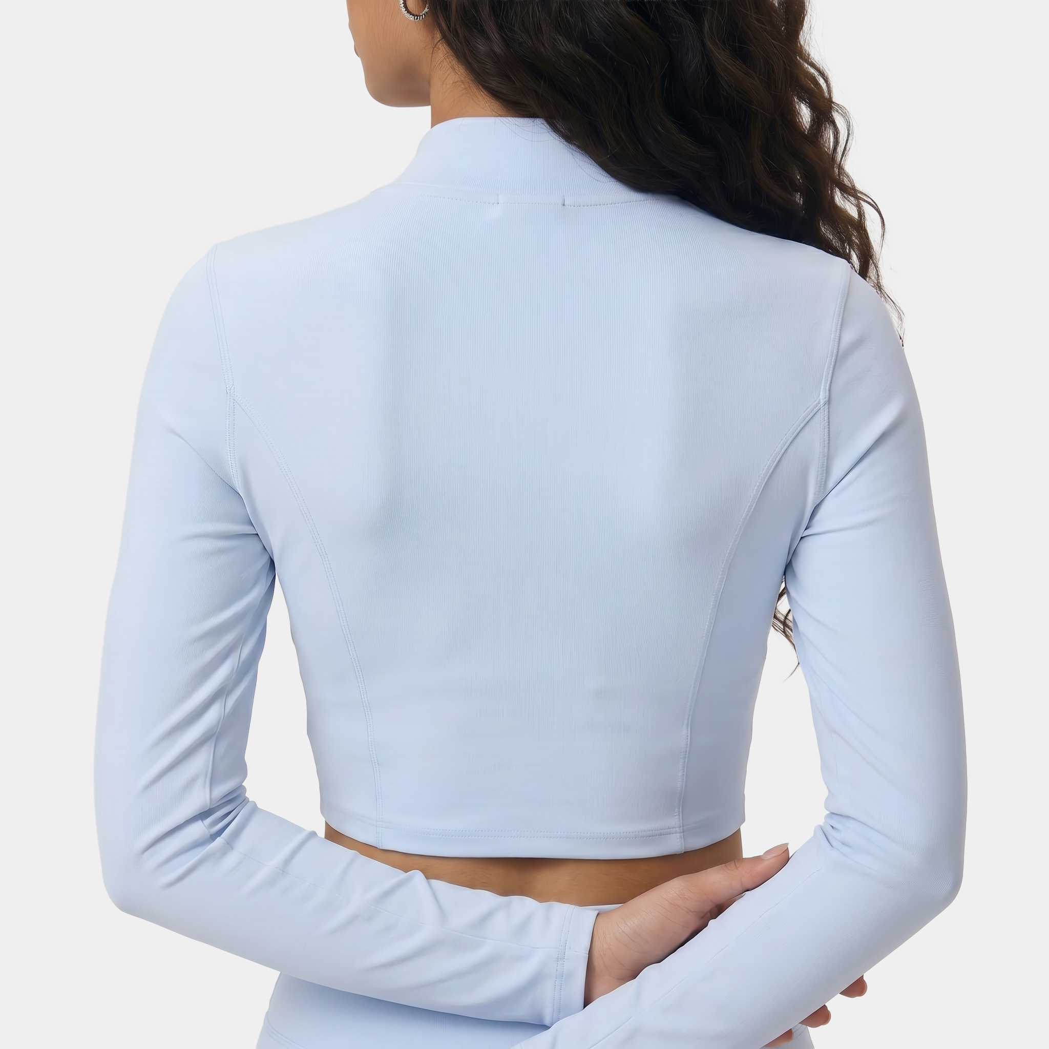 Women's zip-up sports jacket light blue