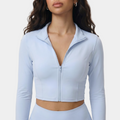 NAIRRE Cropped zip-up athletic jacket light blue