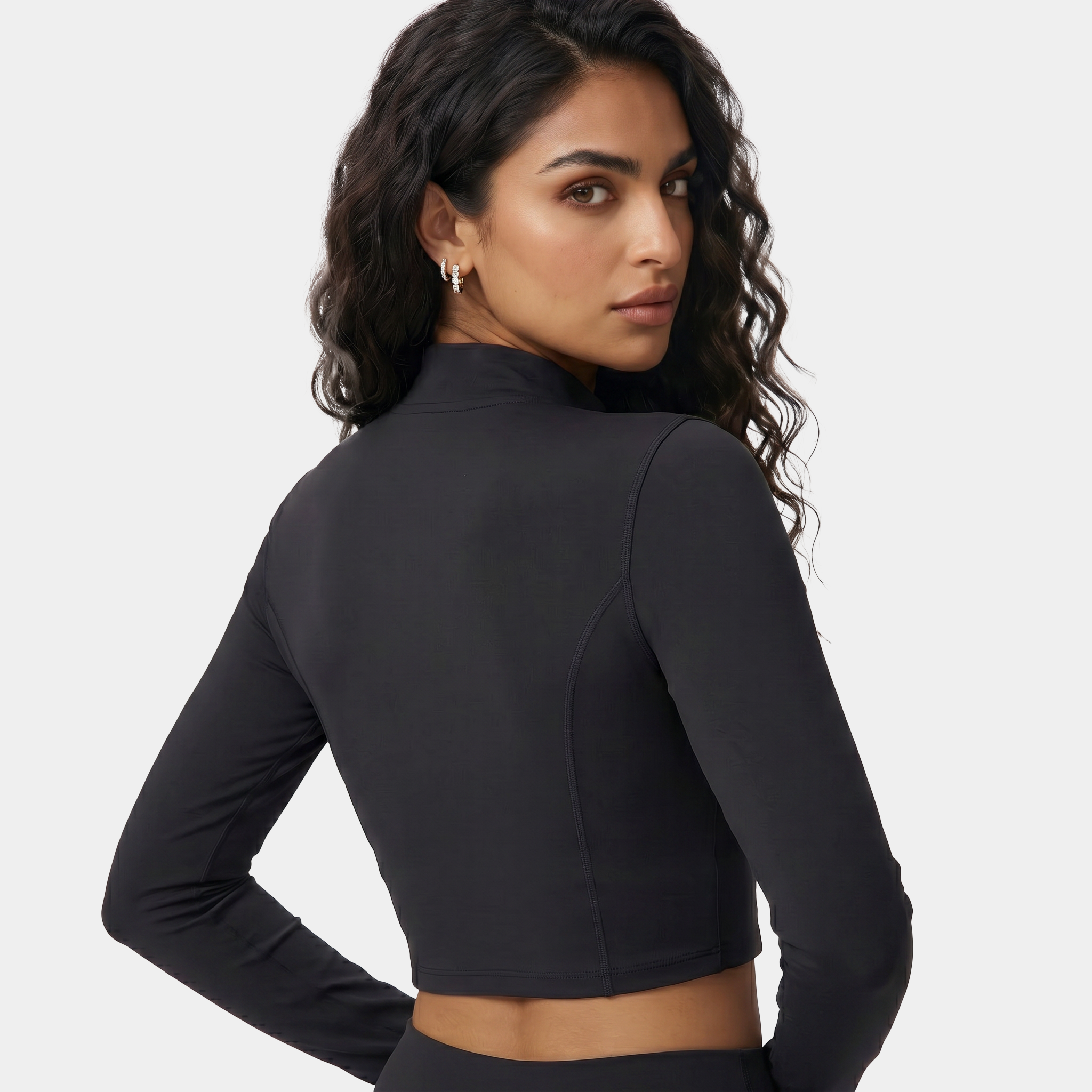 Women's cropped sports jacket black
