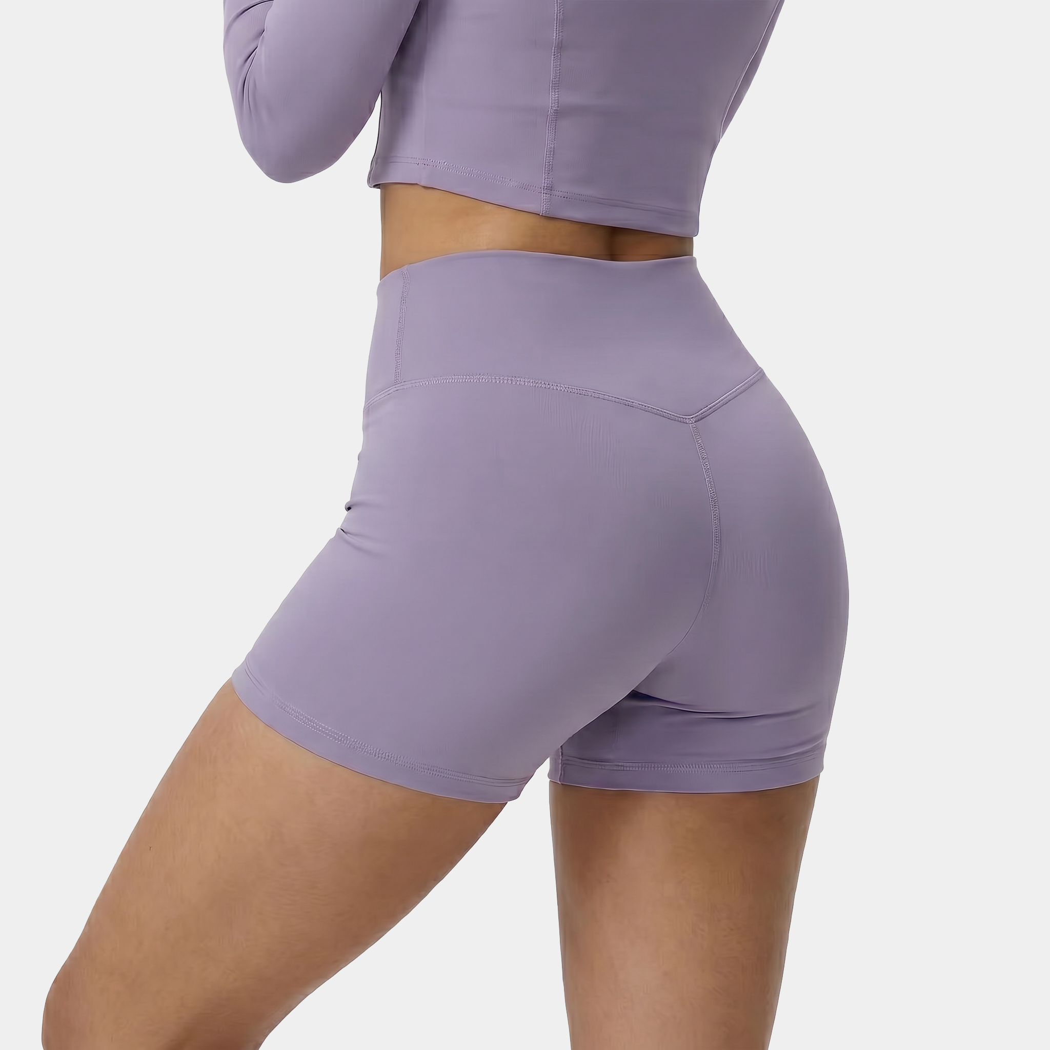 High-waisted women's shorts purple