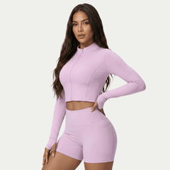 Nairre Women's Jacket & Shorts Set Light Pink