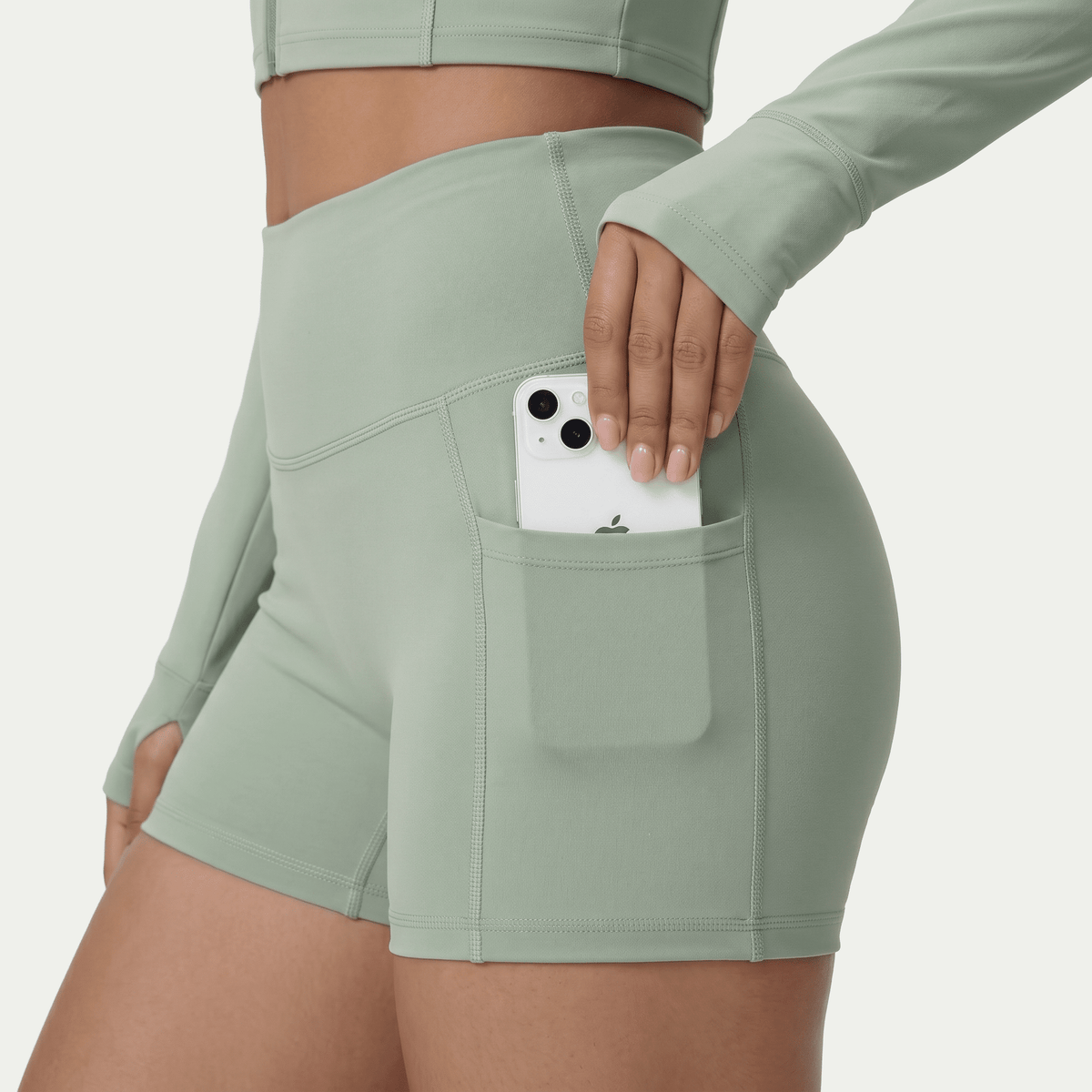 Nairre Women's Jacket & Shorts Set Sage Green - Nairre