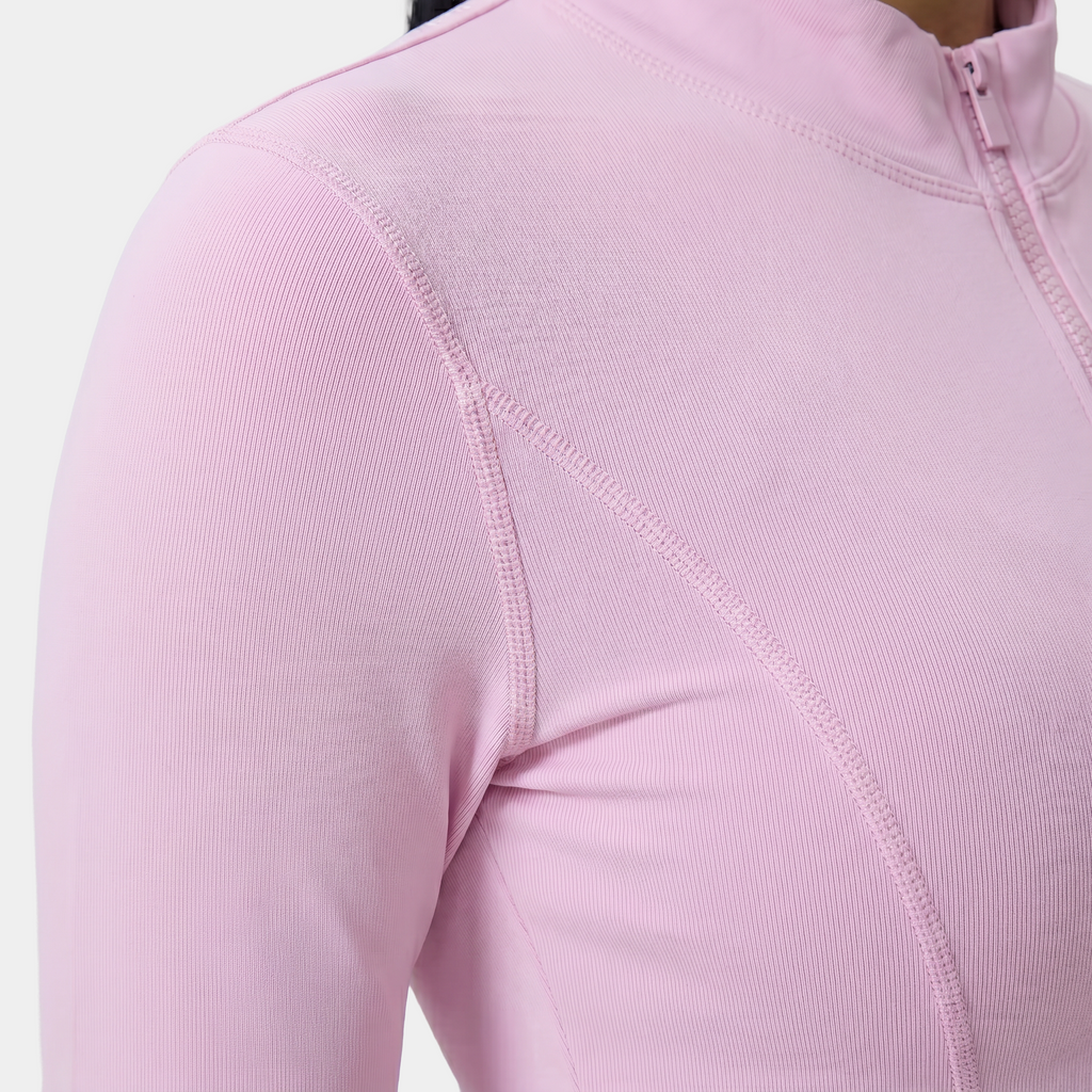 Women's cropped workout jacket pink