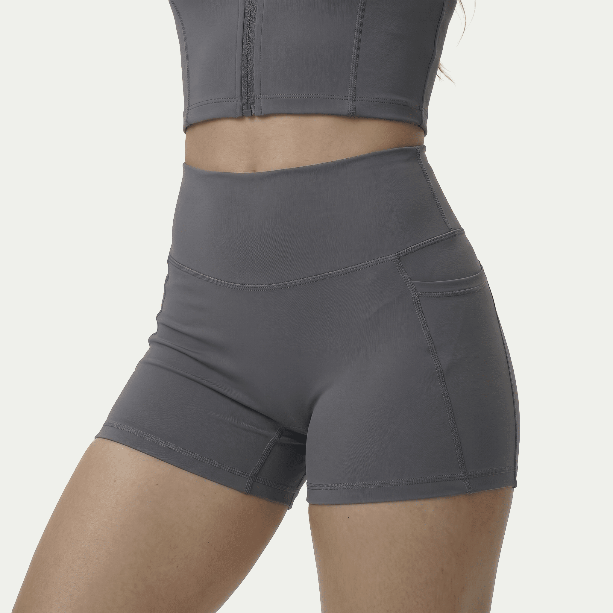 Nairre Women's Jacket & Shorts Set Gray - Nairre