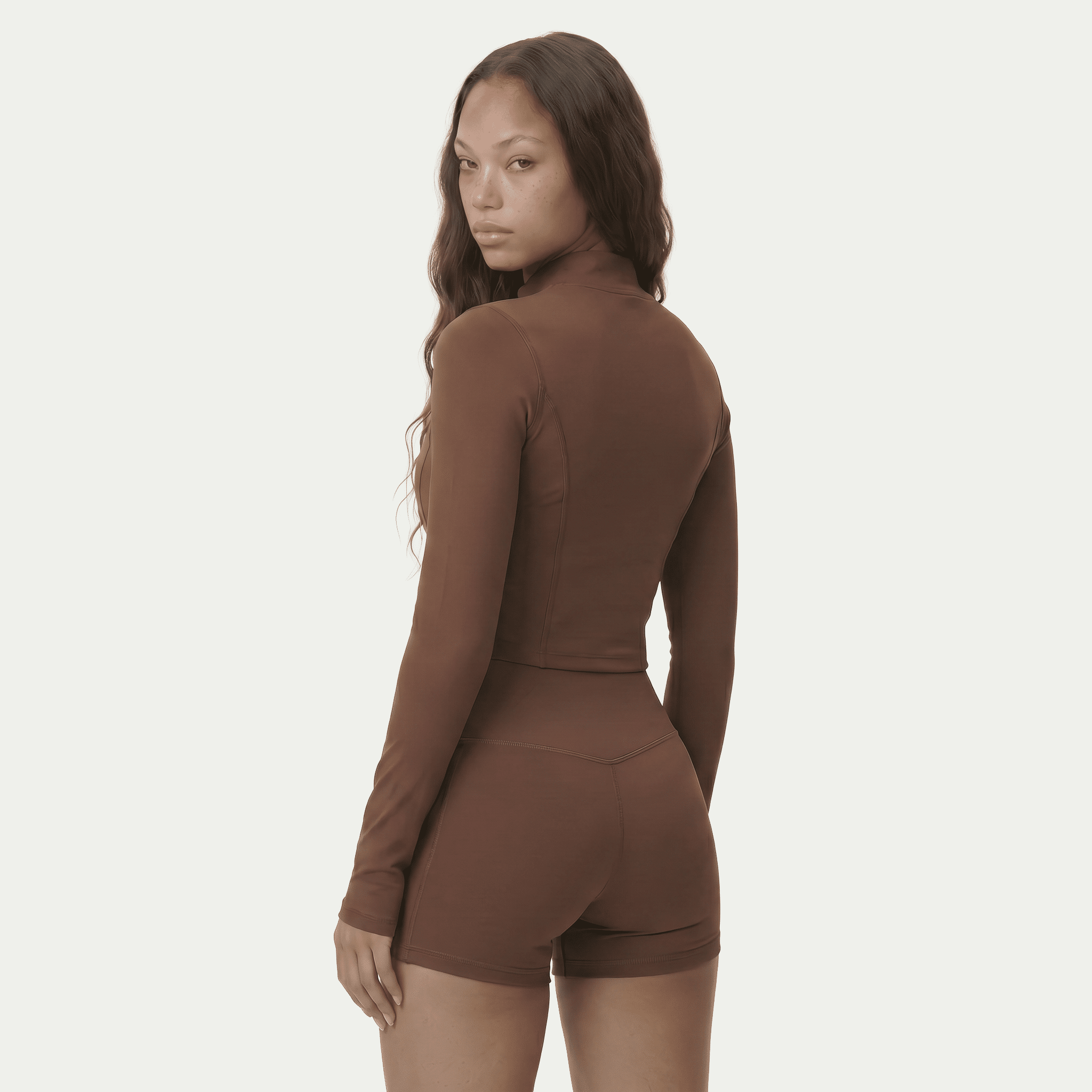 Nairre Women's Jacket & Shorts Set Brown - Nairre