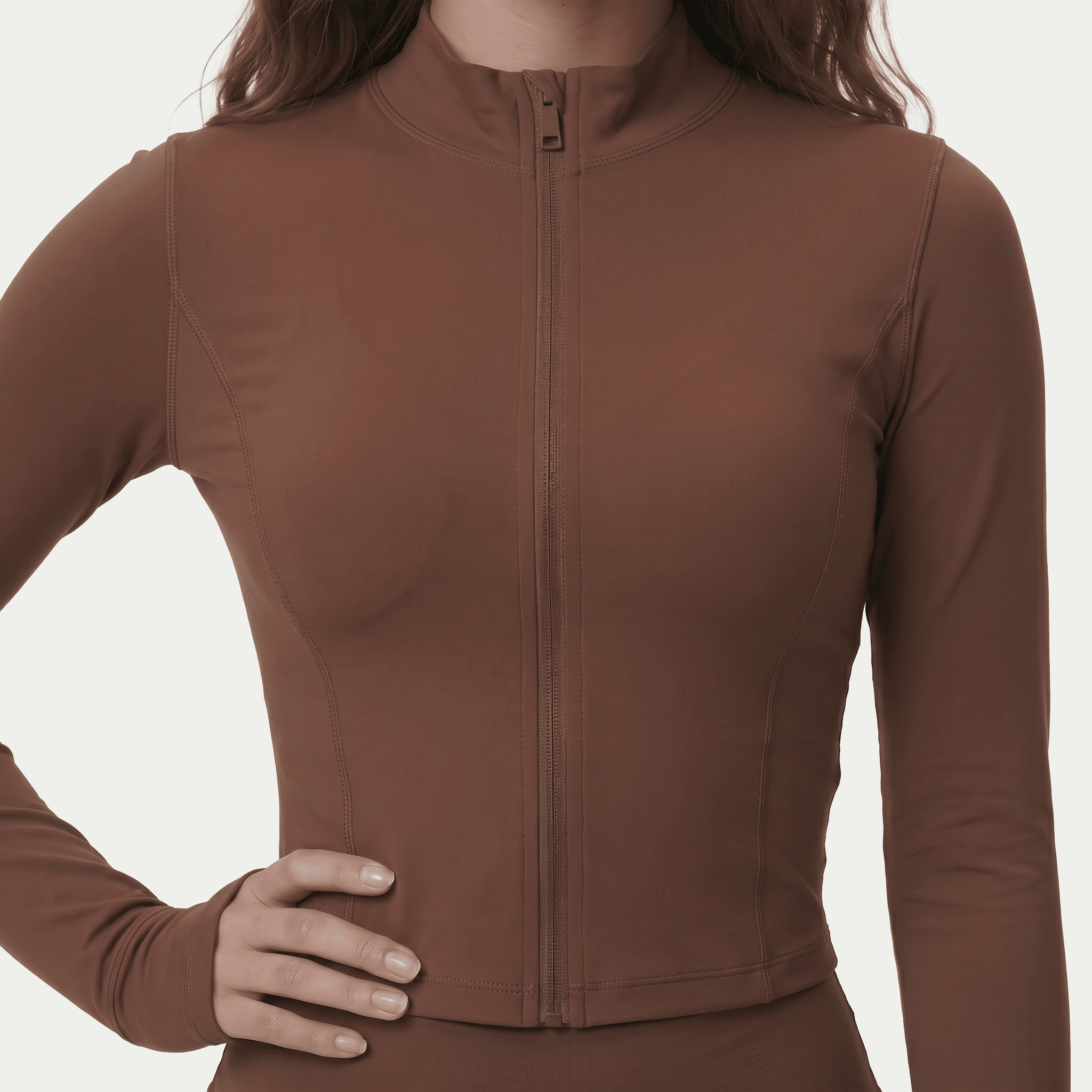 Nairre Women's Jacket & Shorts Set Brown - Nairre