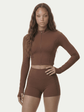 Nairre Women's Jacket & Shorts Set Brown