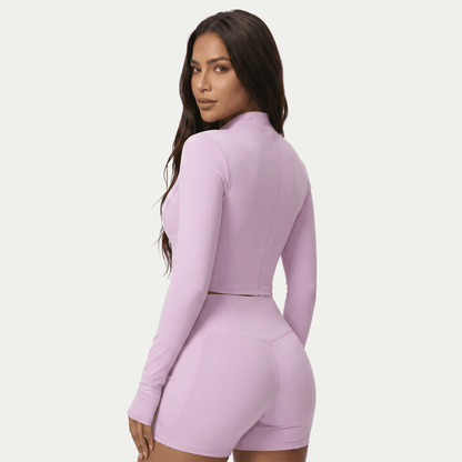 Nairre Women's Jacket & Shorts Set Light Pink - Nairre