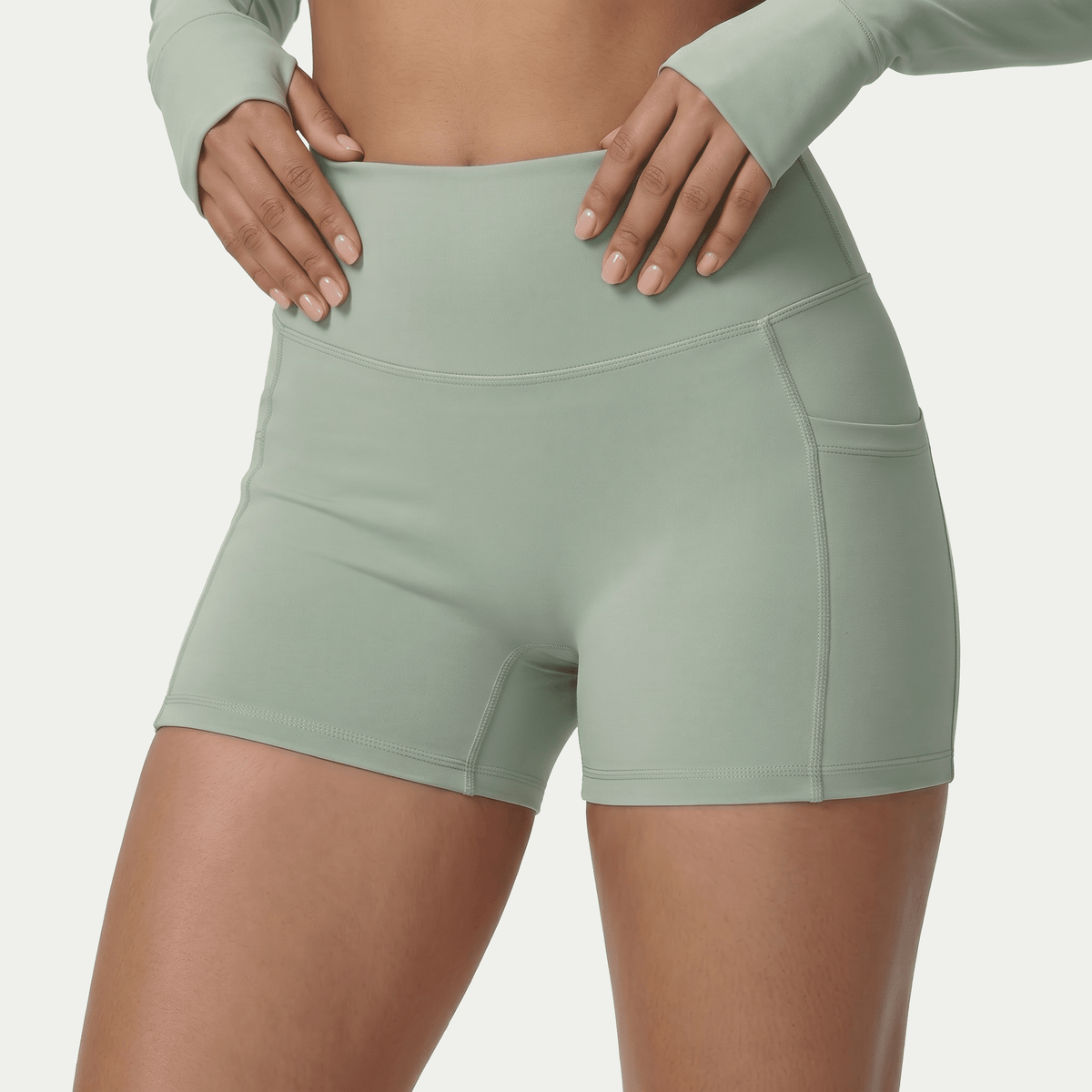 Nairre Women's Jacket & Shorts Set Sage Green - Nairre