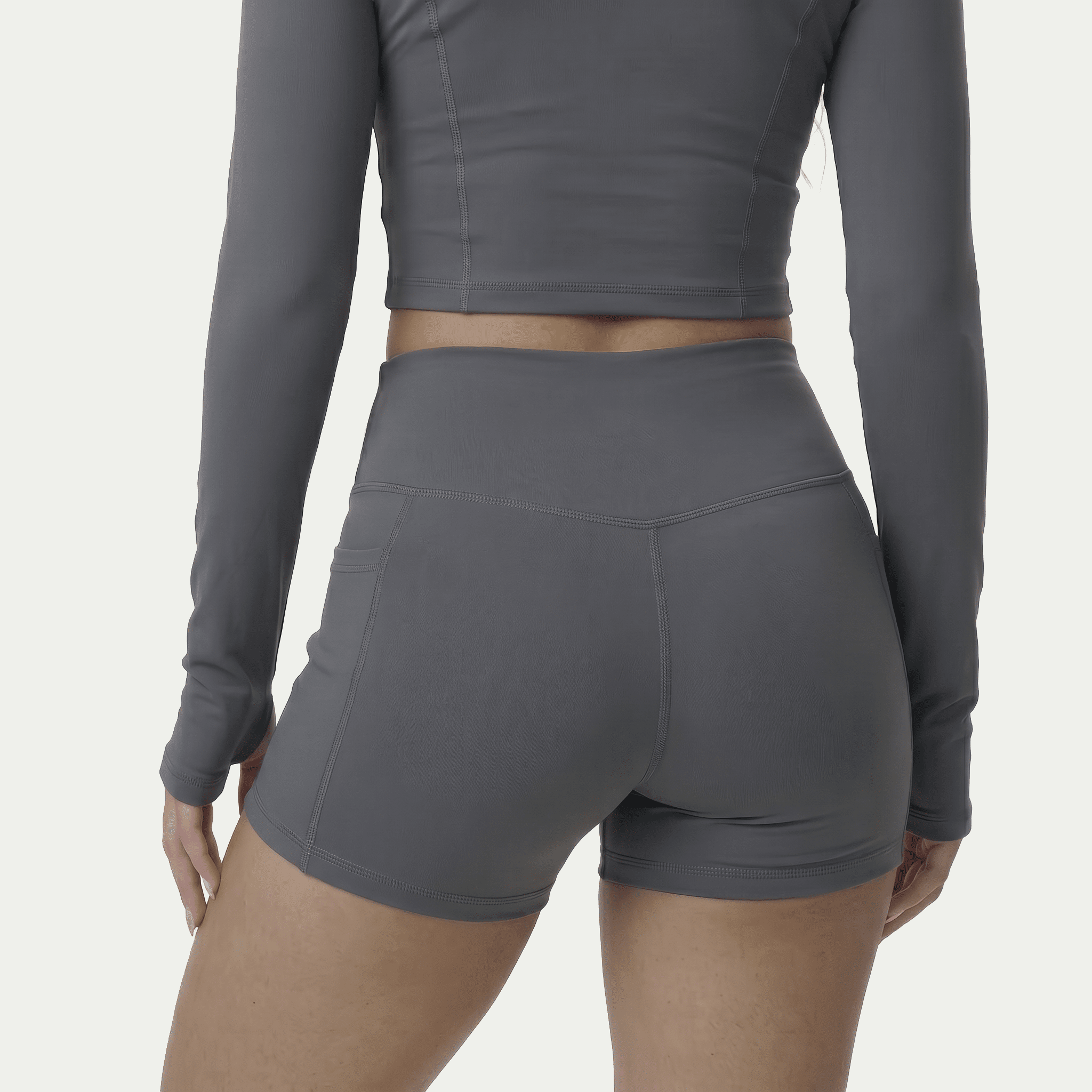 Nairre Women's Jacket & Shorts Set Gray - Nairre