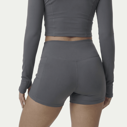 Nairre Women's Jacket & Shorts Set Gray - Nairre