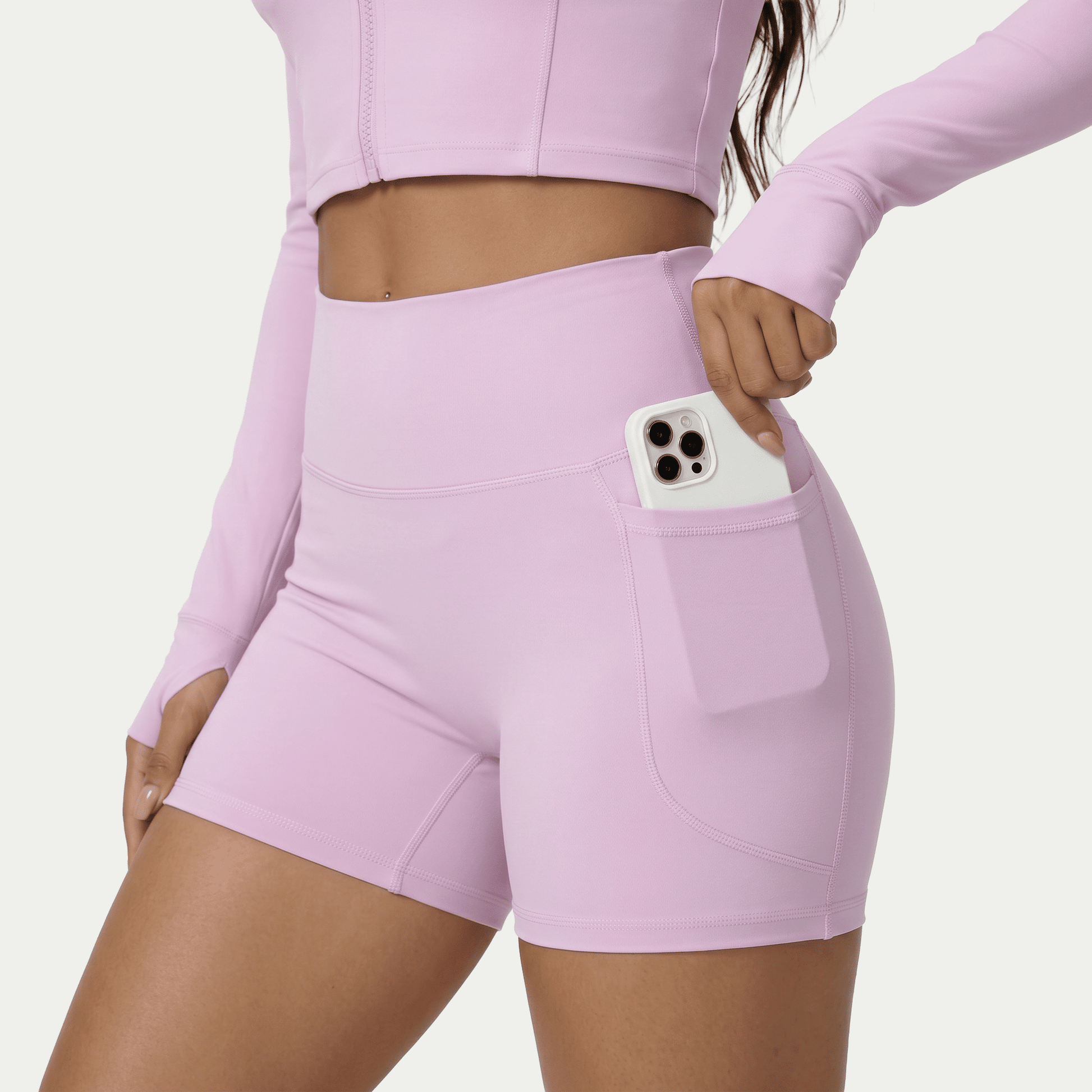 Nairre Women's Jacket & Shorts Set Light Pink - Nairre