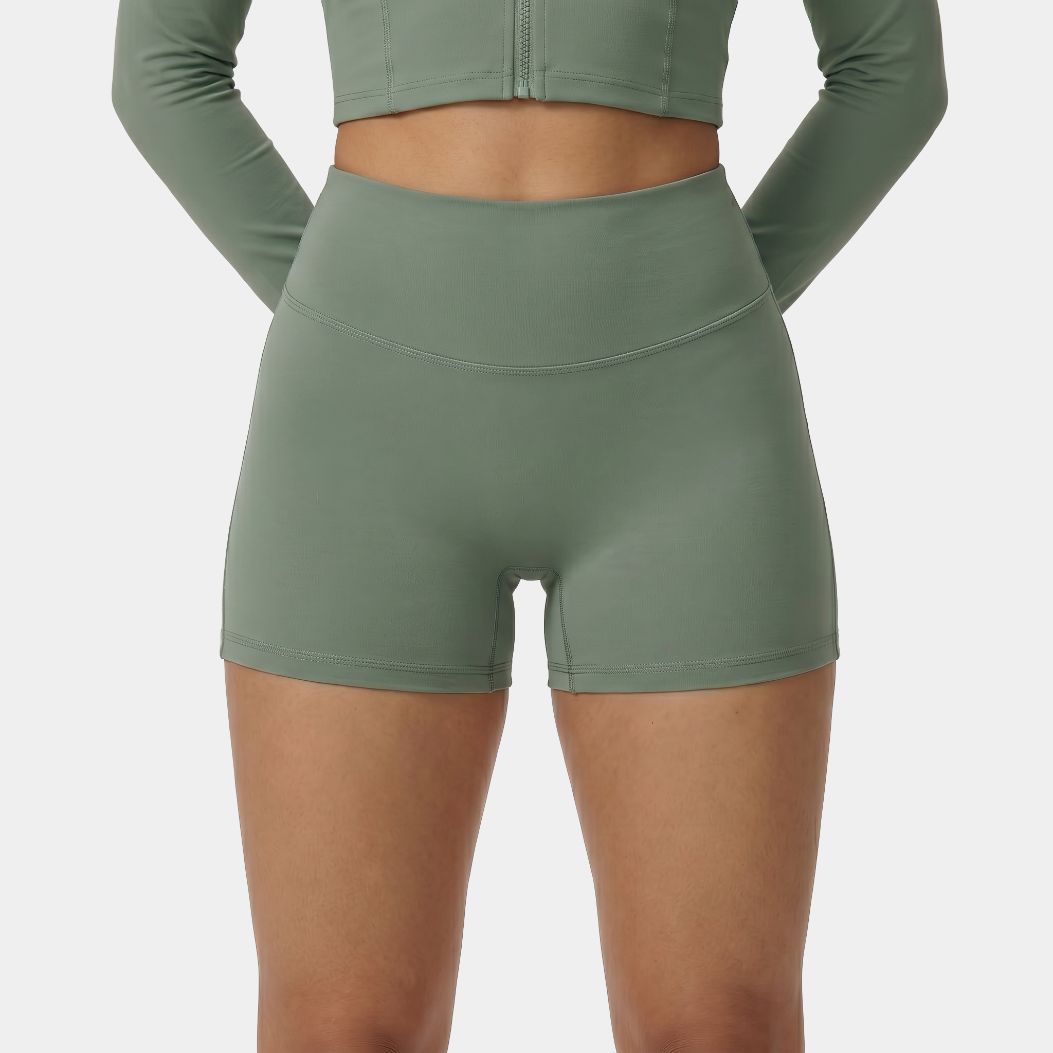 NAIRRE High-waisted women's shorts green