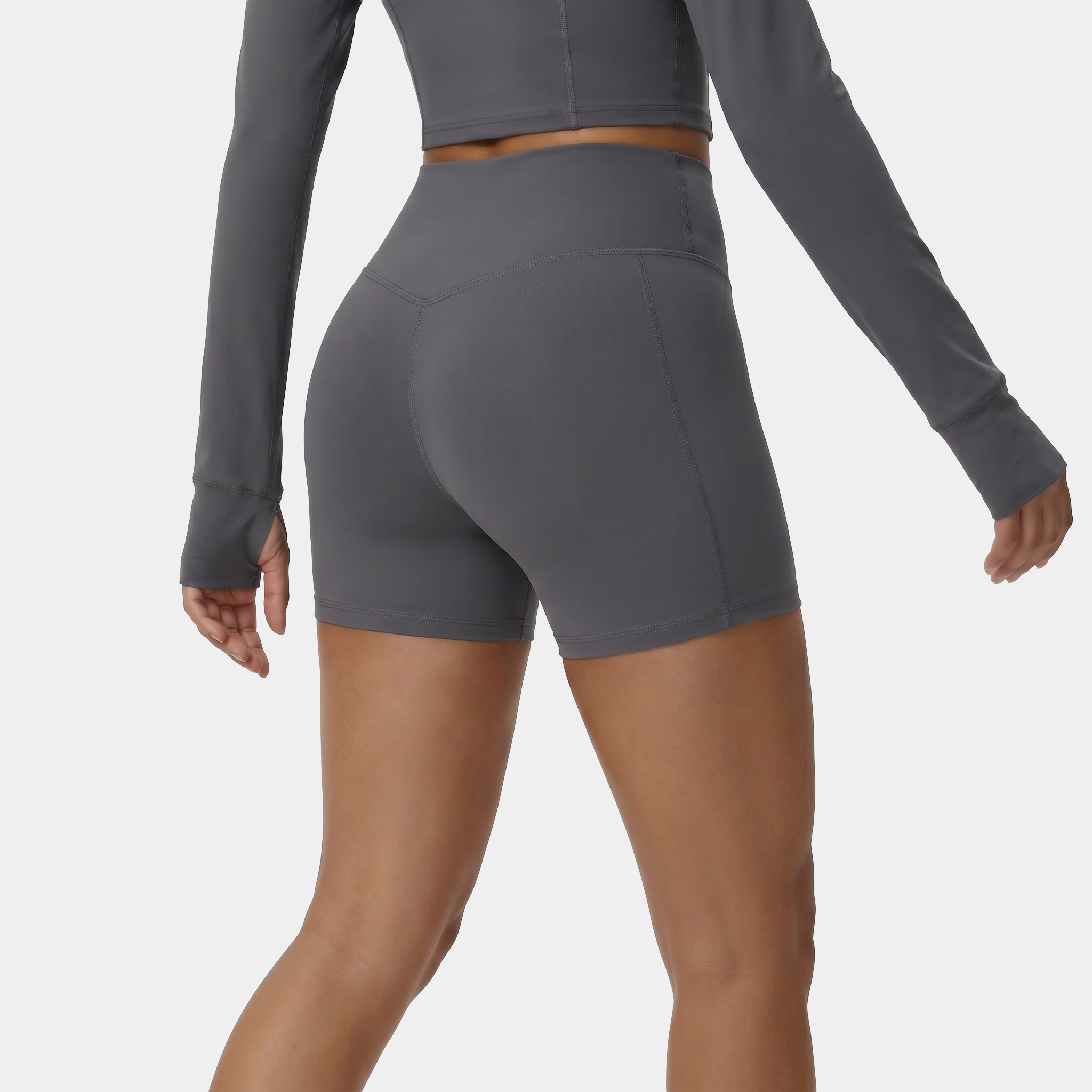 High-waisted women's shorts gray
