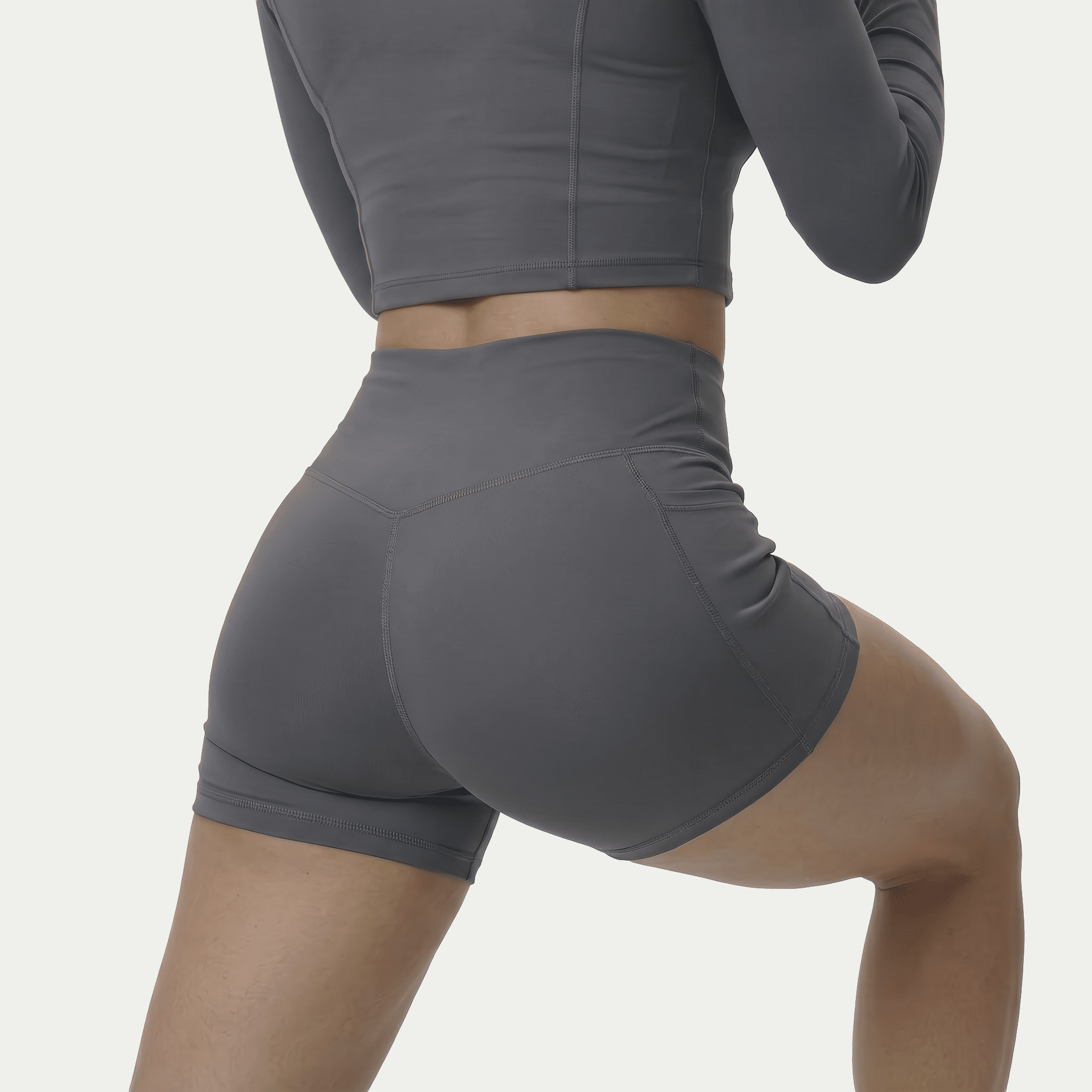 Nairre Women's Jacket & Shorts Set Gray - Nairre