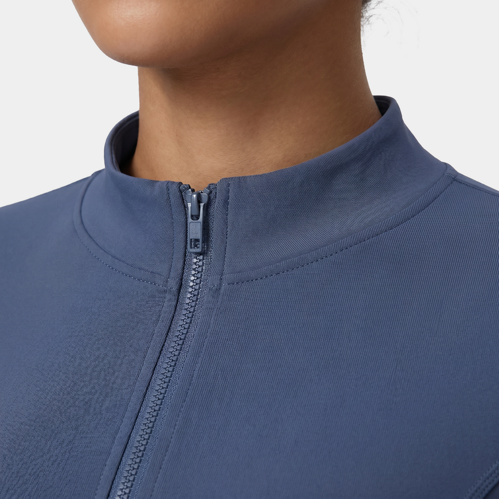 Cropped zip-up athletic jacket for women