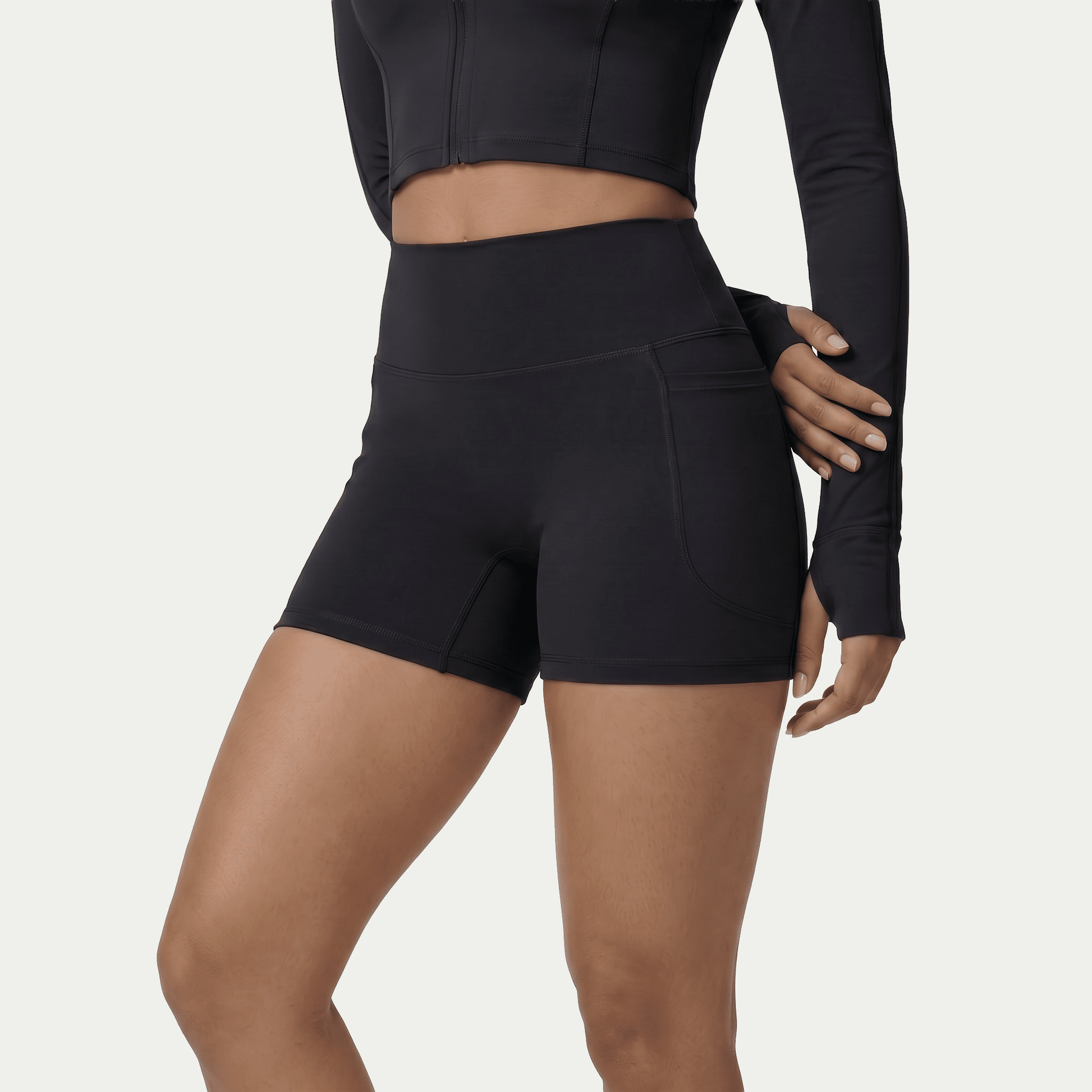 Nairre Women's Jacket & Shorts Set Black - Nairre