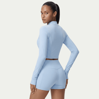 Nairre Women's Jacket & Shorts Set Light Blue - Nairre