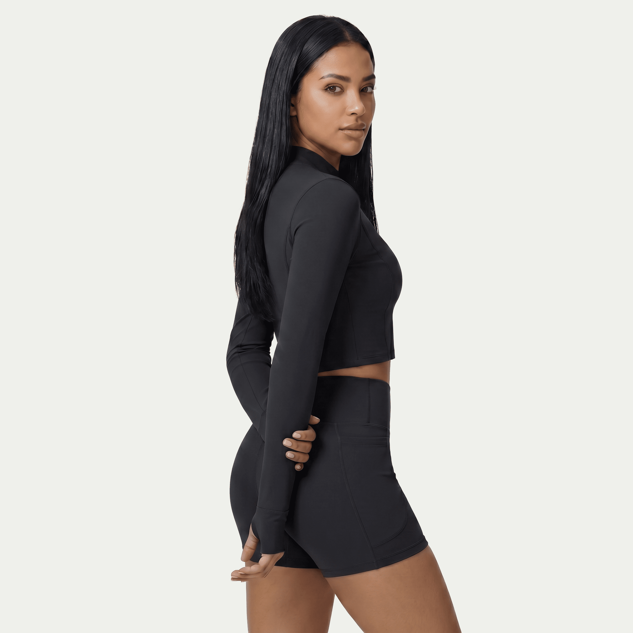 Nairre Women's Jacket & Shorts Set Black - Nairre