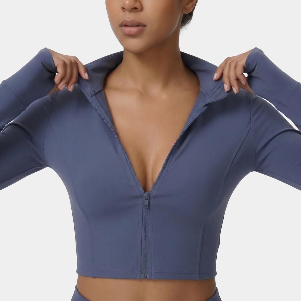 NAIRRE WOMENS JACKET & SHORTS SET BLUE