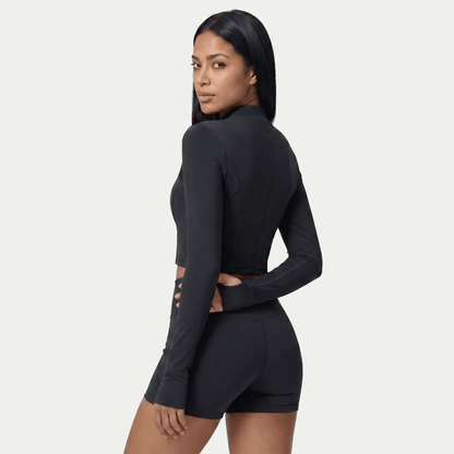 Nairre Women's Jacket & Shorts Set Black - Nairre