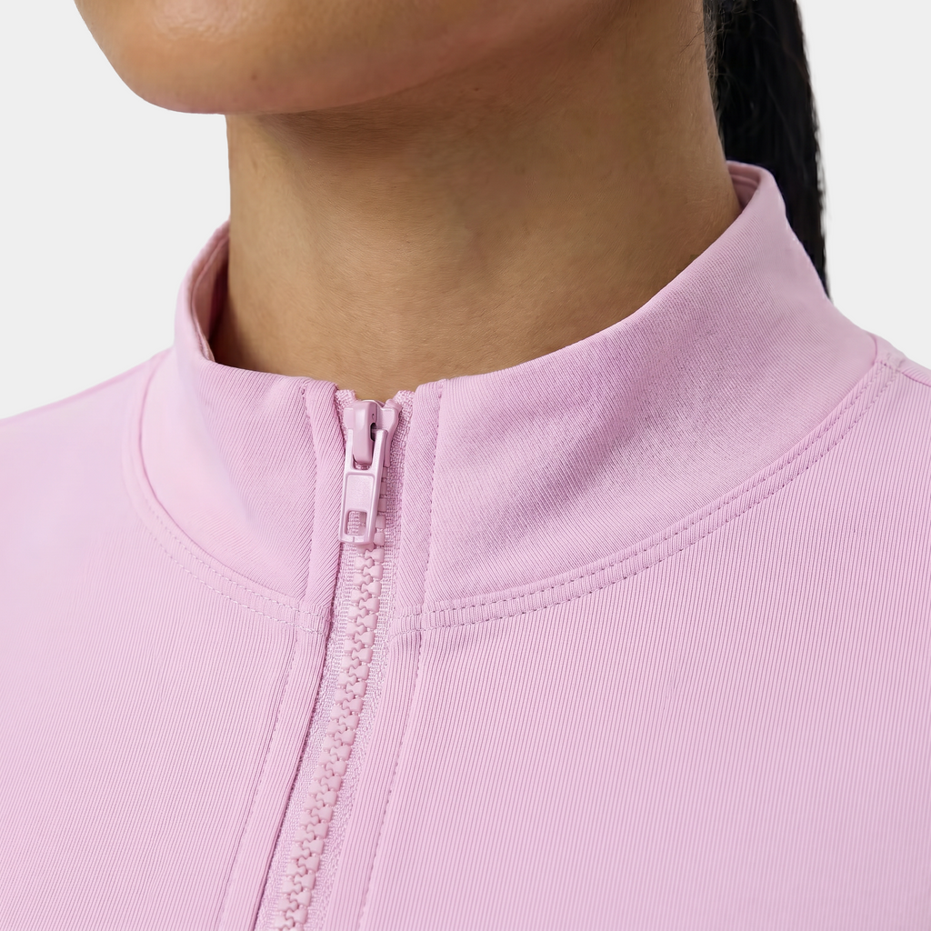 Cropped zip-up athletic jacket pink