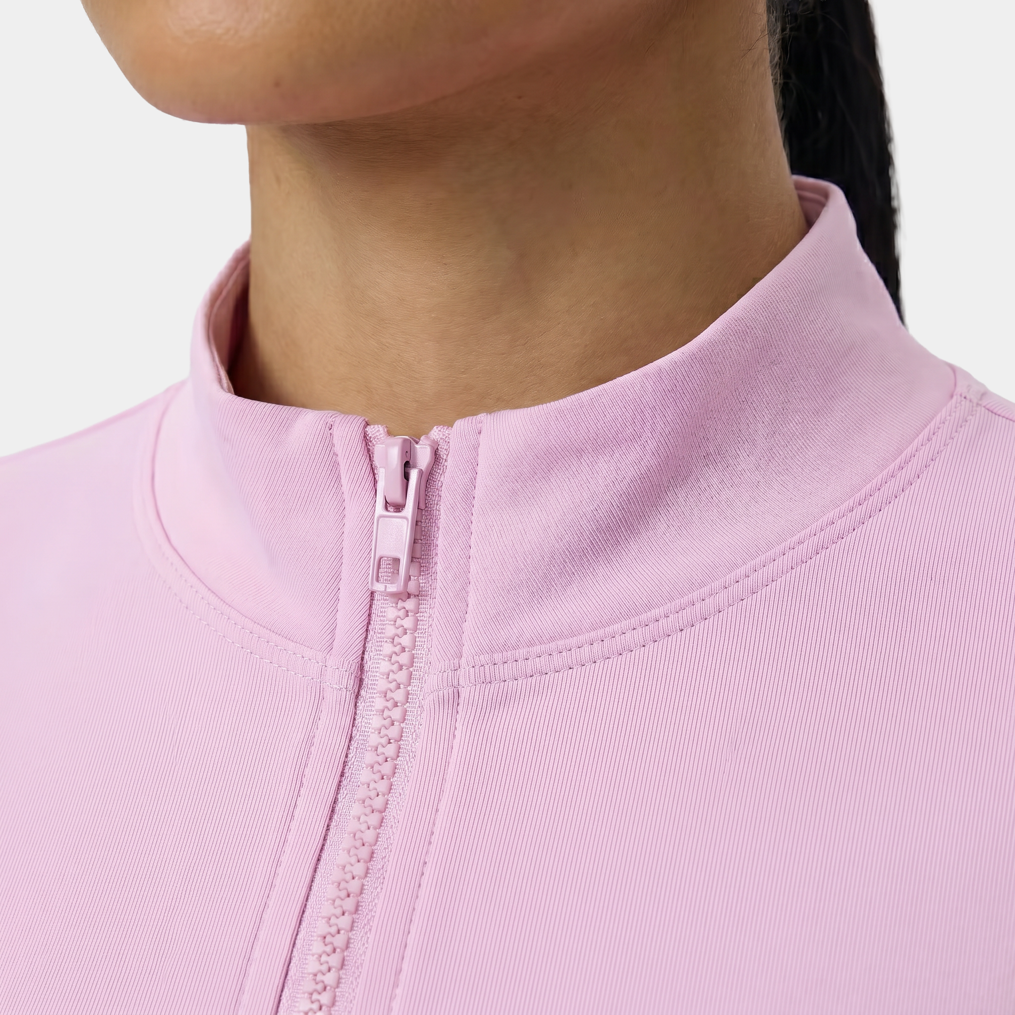 Cropped zip-up athletic jacket pink