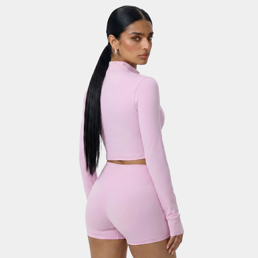 Women's pink long sleeve sports outfit