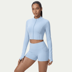 Nairre Women's Jacket & Shorts Set Light Blue