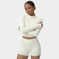 NAIRRE WOMENS JACKET & SHORTS SET WHITE CREAM