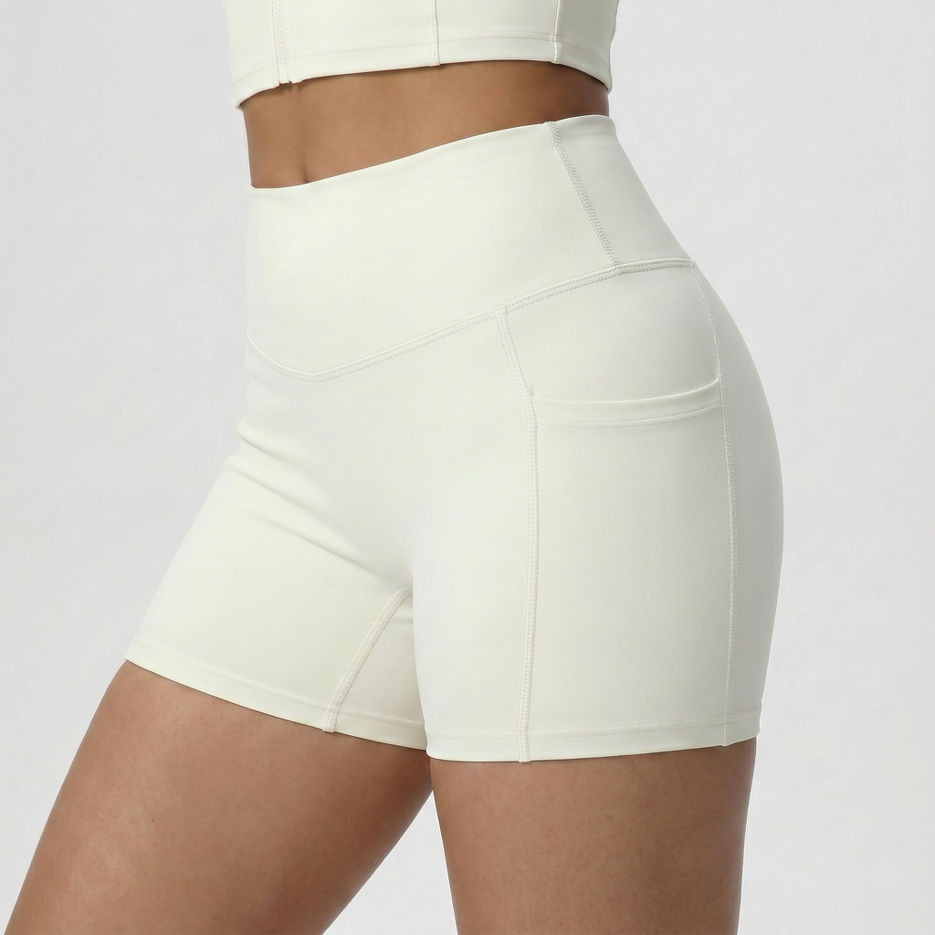 NAIRRE WOMENS JACKET & SHORTS SET WHITE CREAM