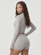 Nairre Women's Jacket & Shorts Set Light Gray