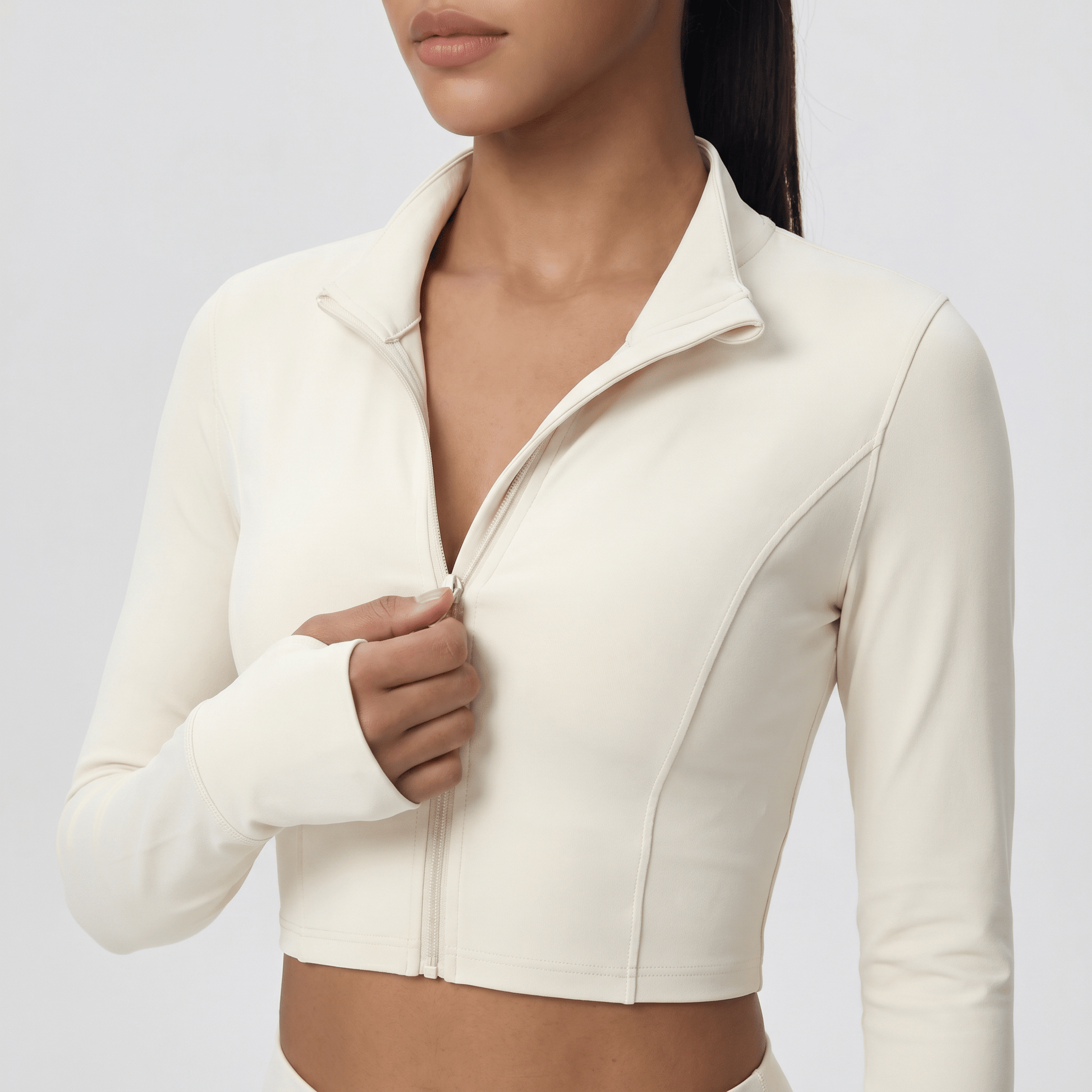 NAIRRE WOMENS JACKET & SHORTS SET WHITE CREAM - Nairre