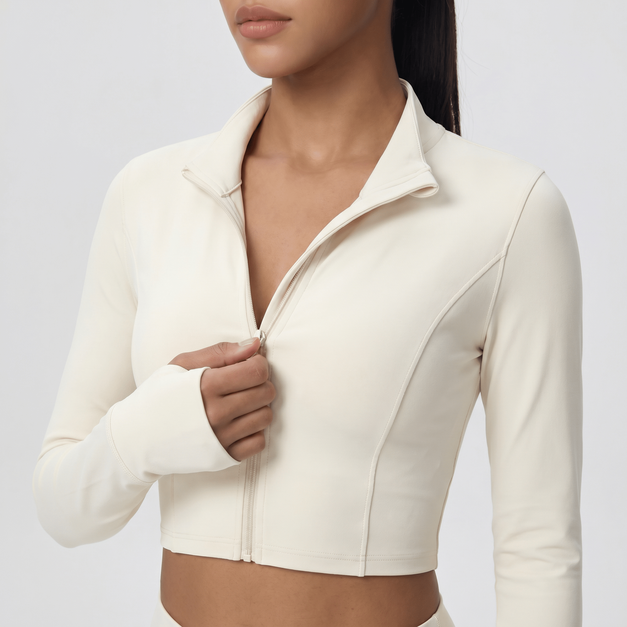 NAIRRE WOMENS JACKET & SHORTS SET WHITE CREAM - Nairre