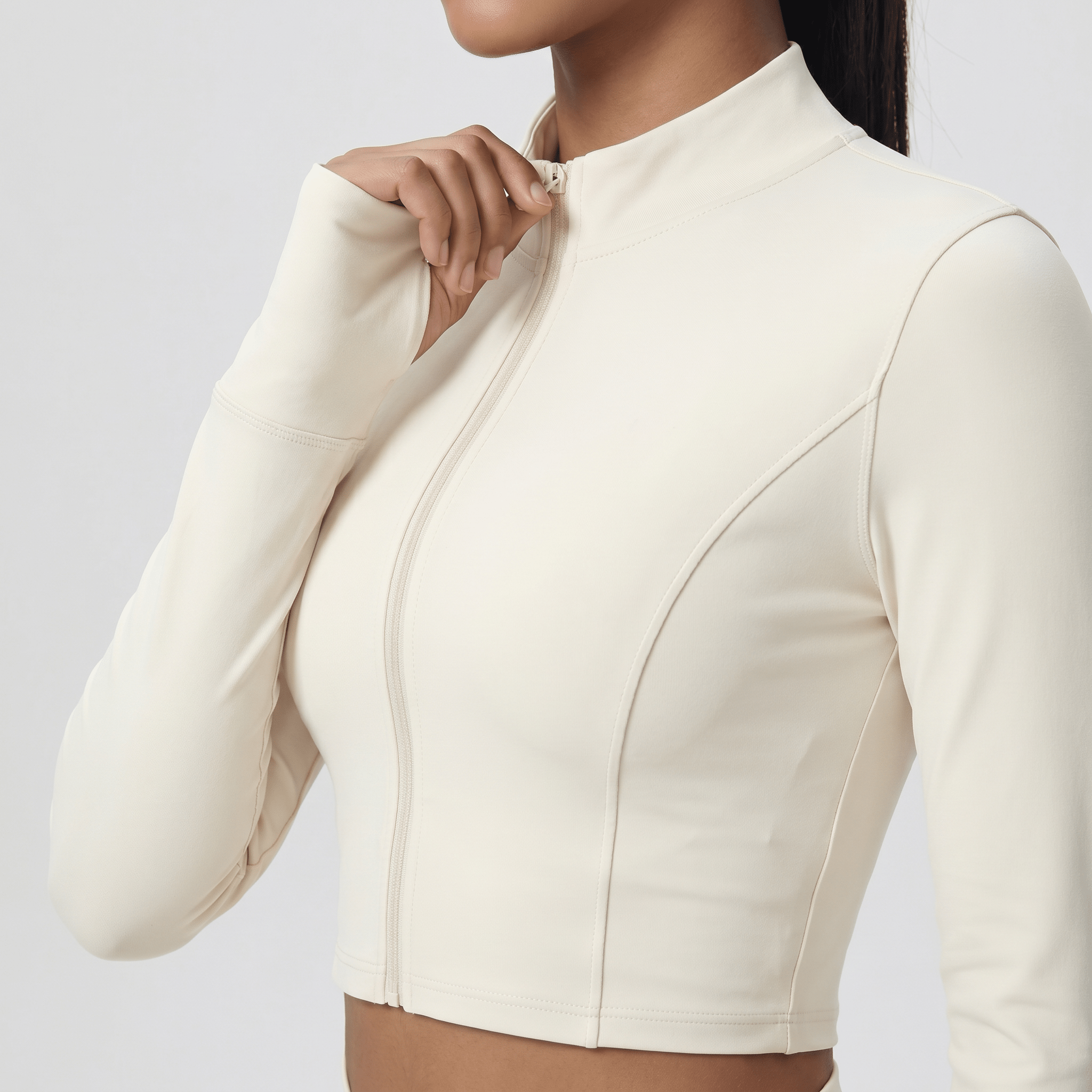 NAIRRE WOMENS JACKET & SHORTS SET WHITE CREAM - Nairre