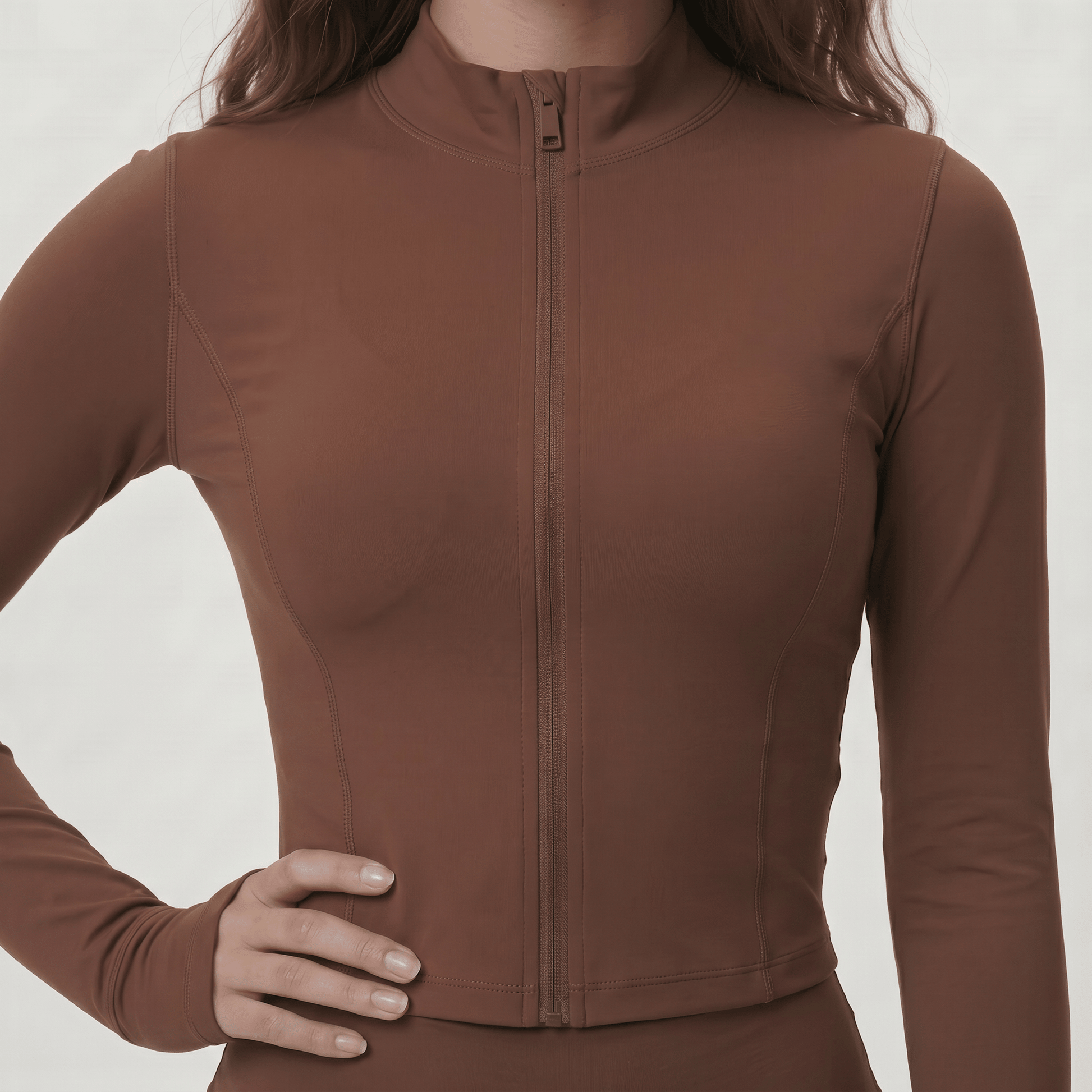 NAIRRE WOMENS JACKET & SHORTS SET BROWN - Nairre