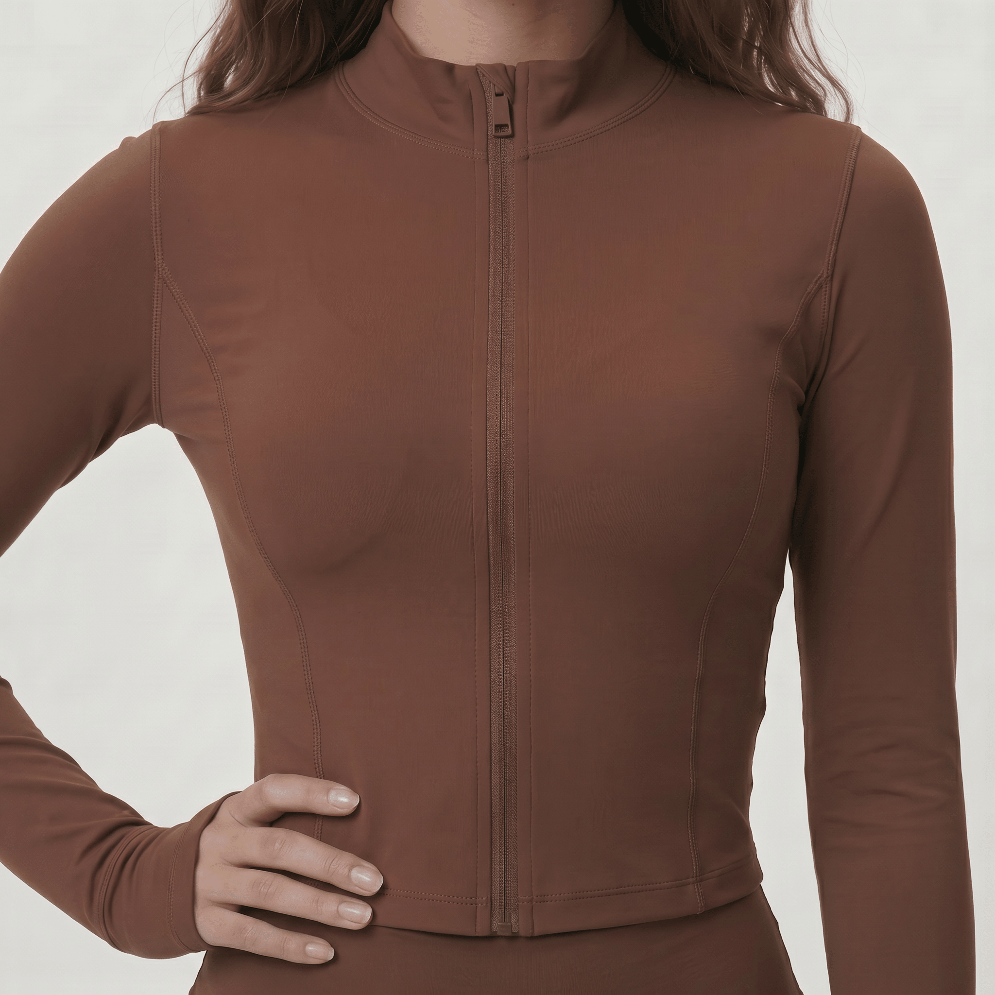 NAIRRE WOMENS JACKET & SHORTS SET BROWN - Nairre