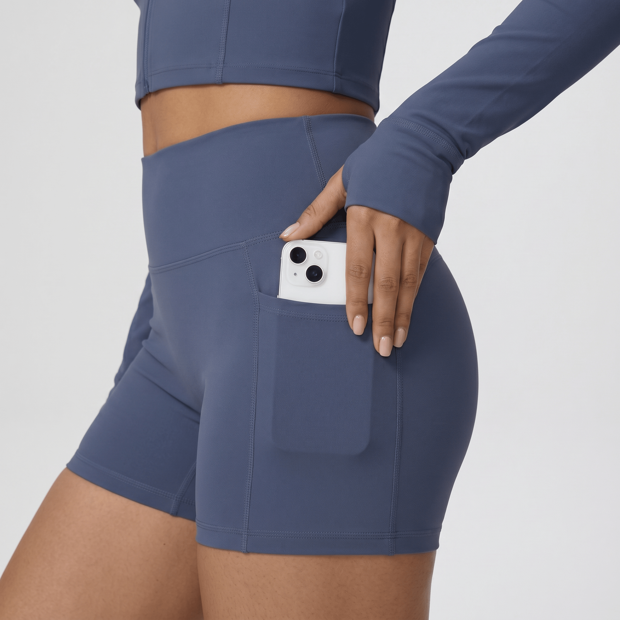 NAIRRE WOMENS JACKET & SHORTS SET BLUE - Nairre