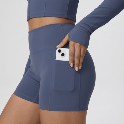 NAIRRE WOMENS JACKET & SHORTS SET BLUE - Nairre