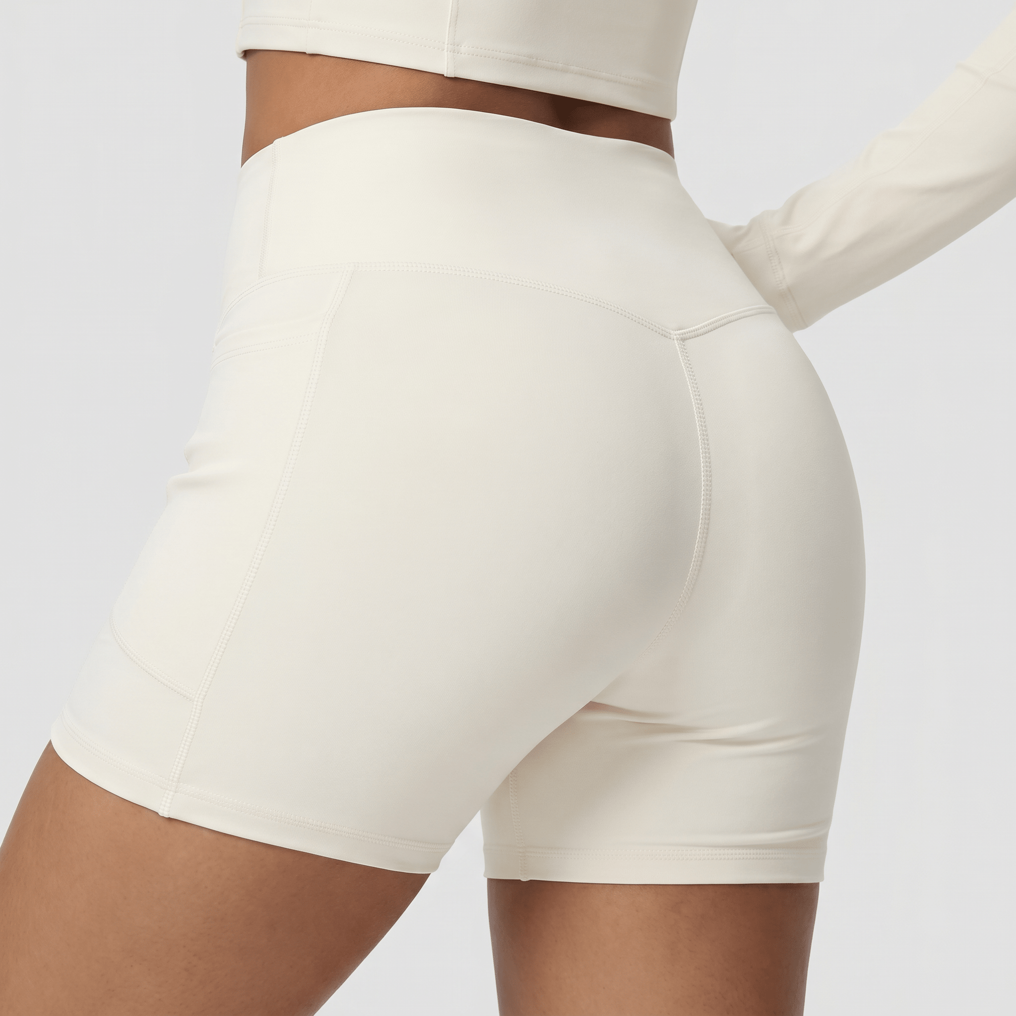 NAIRRE WOMENS JACKET & SHORTS SET WHITE CREAM - Nairre