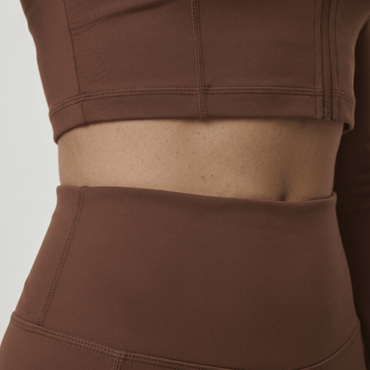 NAIRRE WOMENS JACKET & SHORTS SET BROWN - Nairre