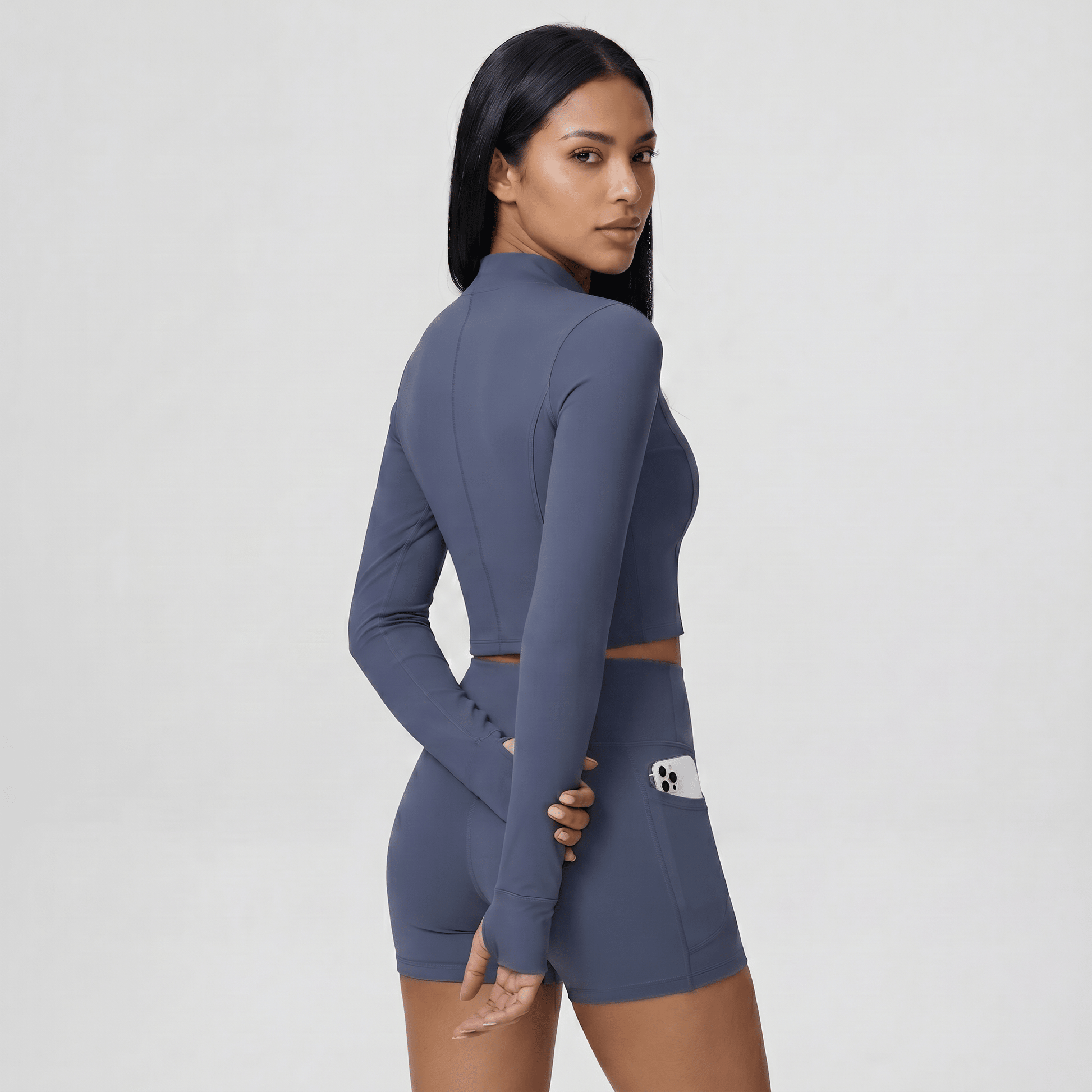 NAIRRE WOMENS JACKET & SHORTS SET BLUE - Nairre