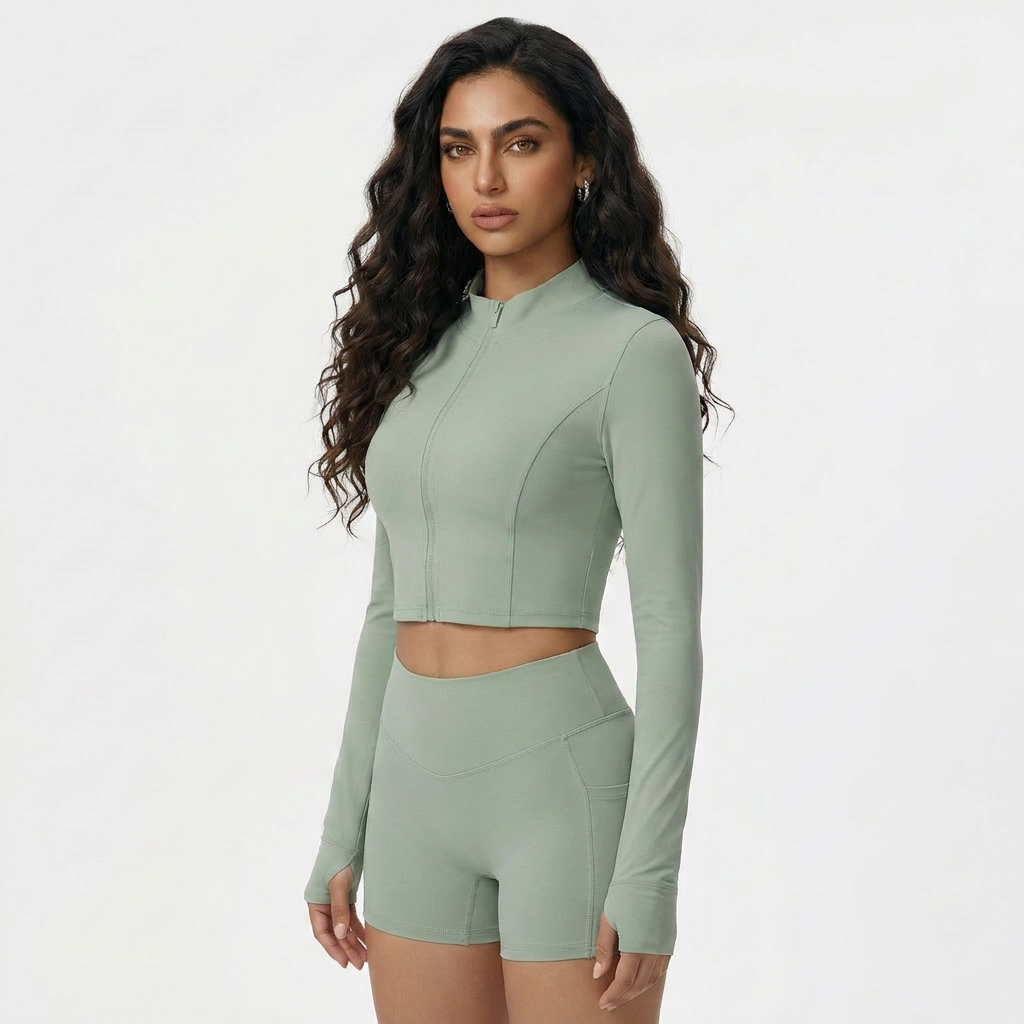 NAIRRE WOMENS JACKET & SHORTS SET GREEN (Copy)