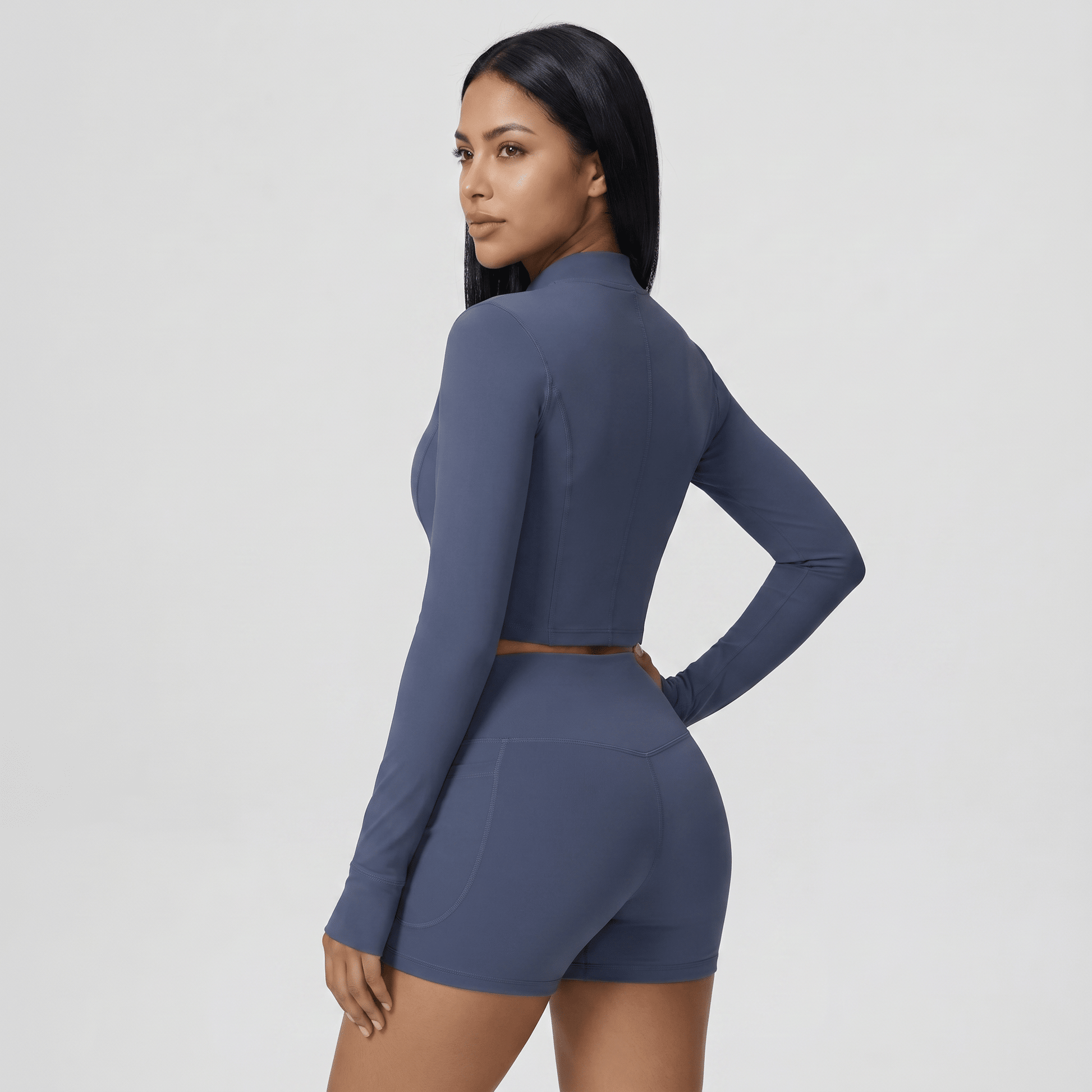 NAIRRE WOMENS JACKET & SHORTS SET BLUE - Nairre